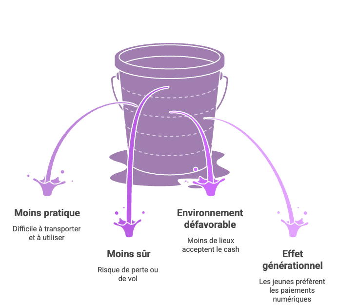 Les 4 raisons expliquant le déclin de l'argent liquide.