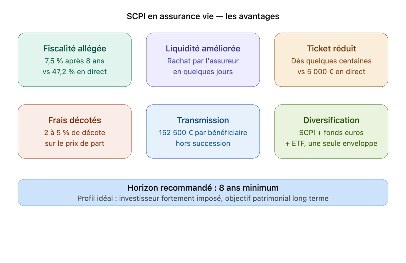 Les avantages de SCPI dans une assurance-vie.