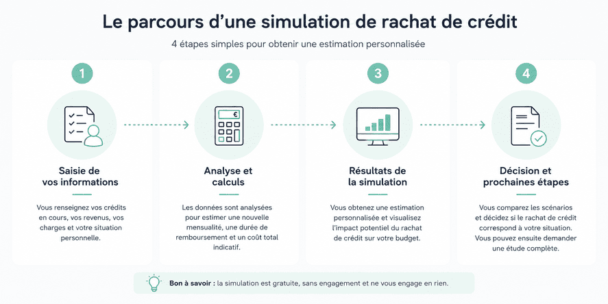 Les 4 étapes de la simulation de crédit.