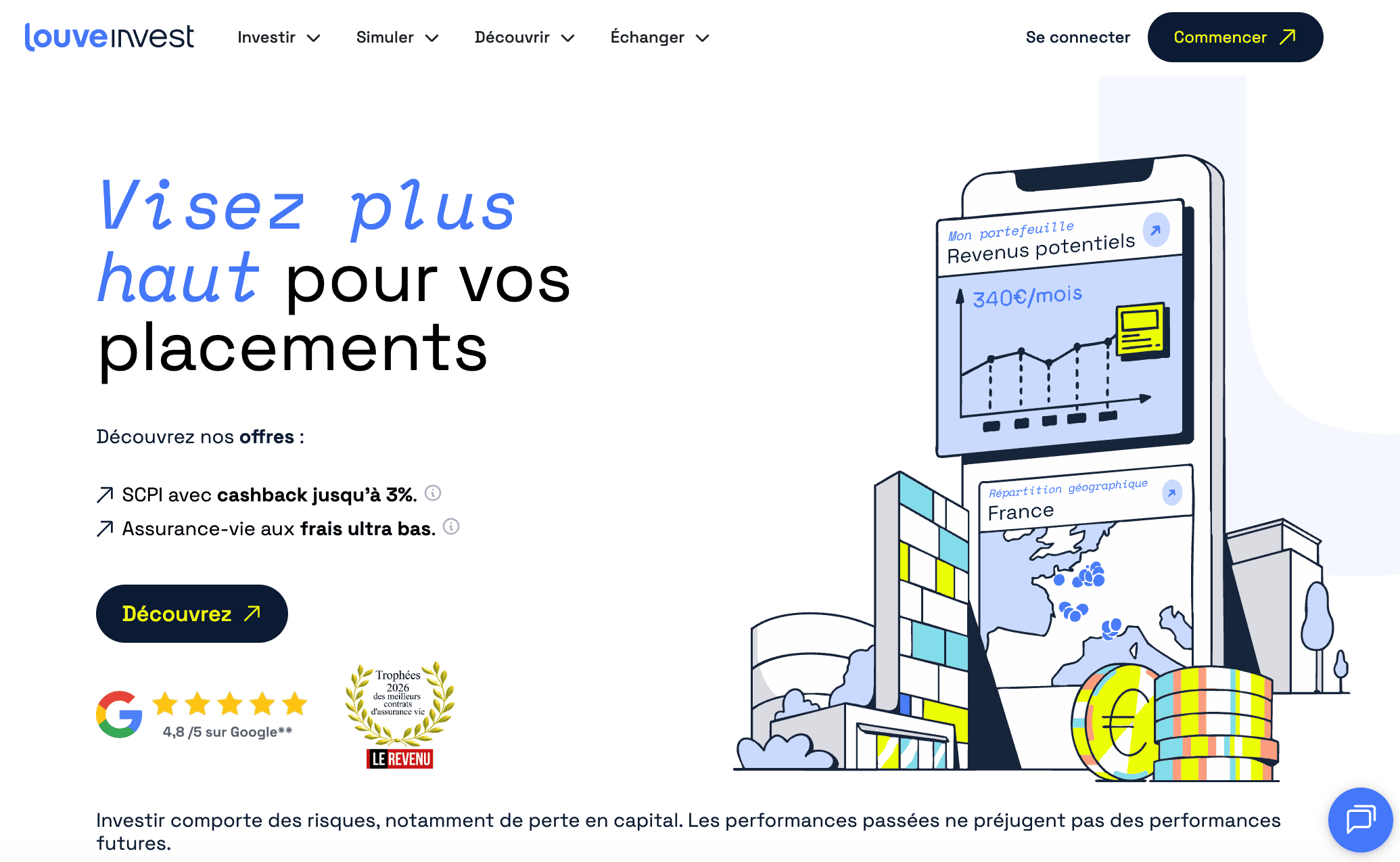 Page d'accueil de Louve Invest