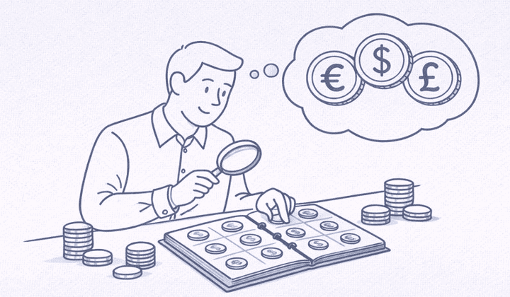 débuter une collection de pièces de monnaies