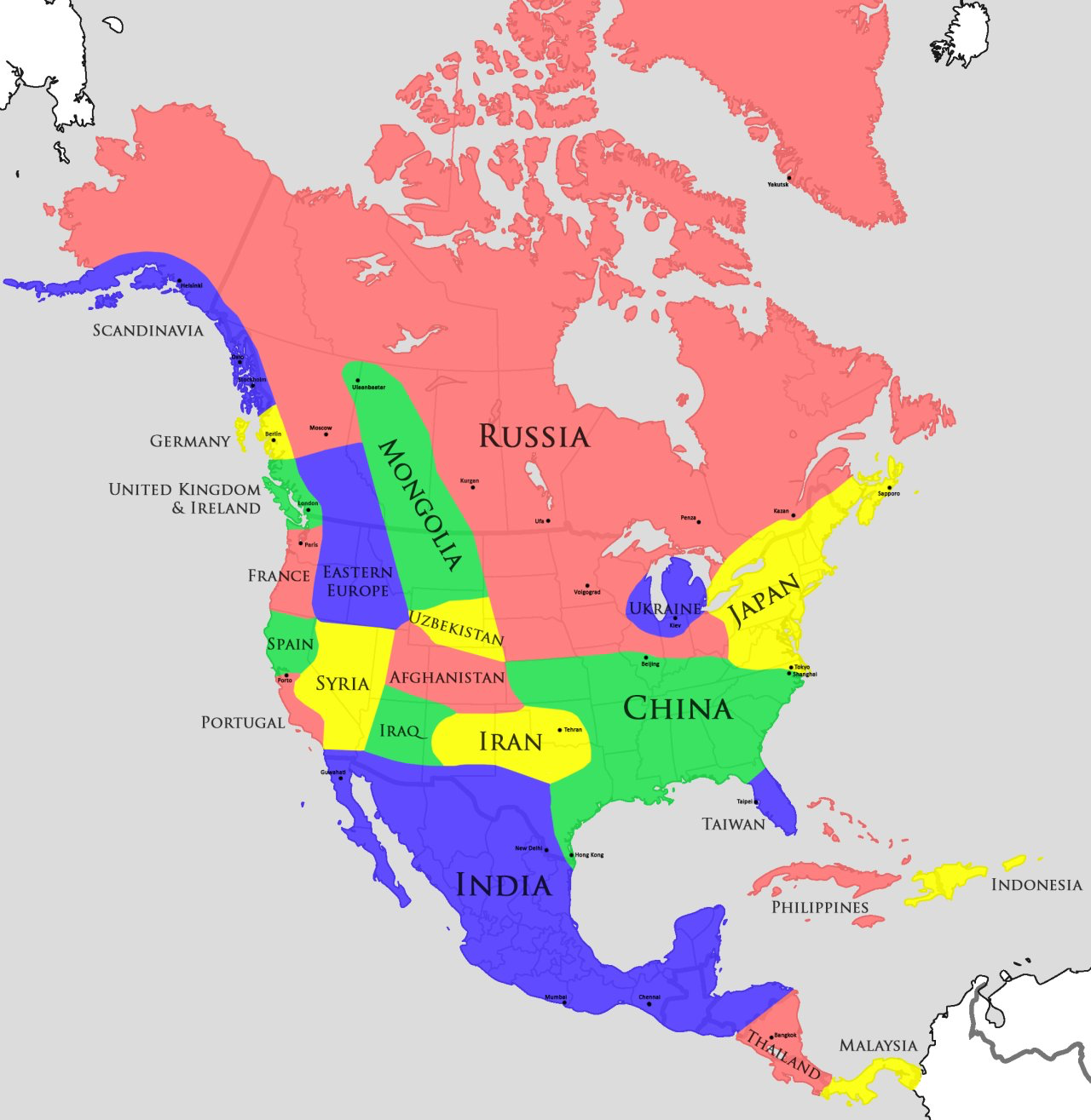 North America re-labeled