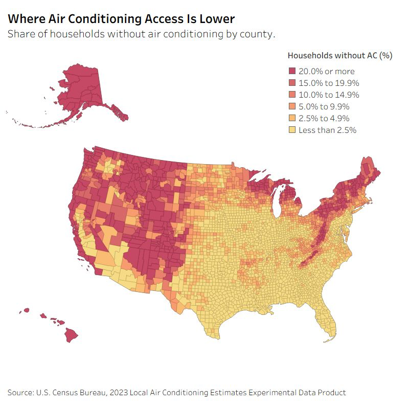 Where air conditioning access is lower