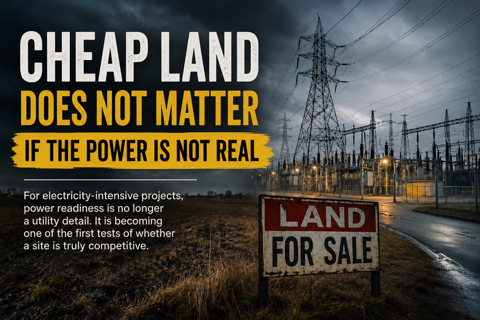 Cheap Land Does Not Matter If the Power Is Not Real