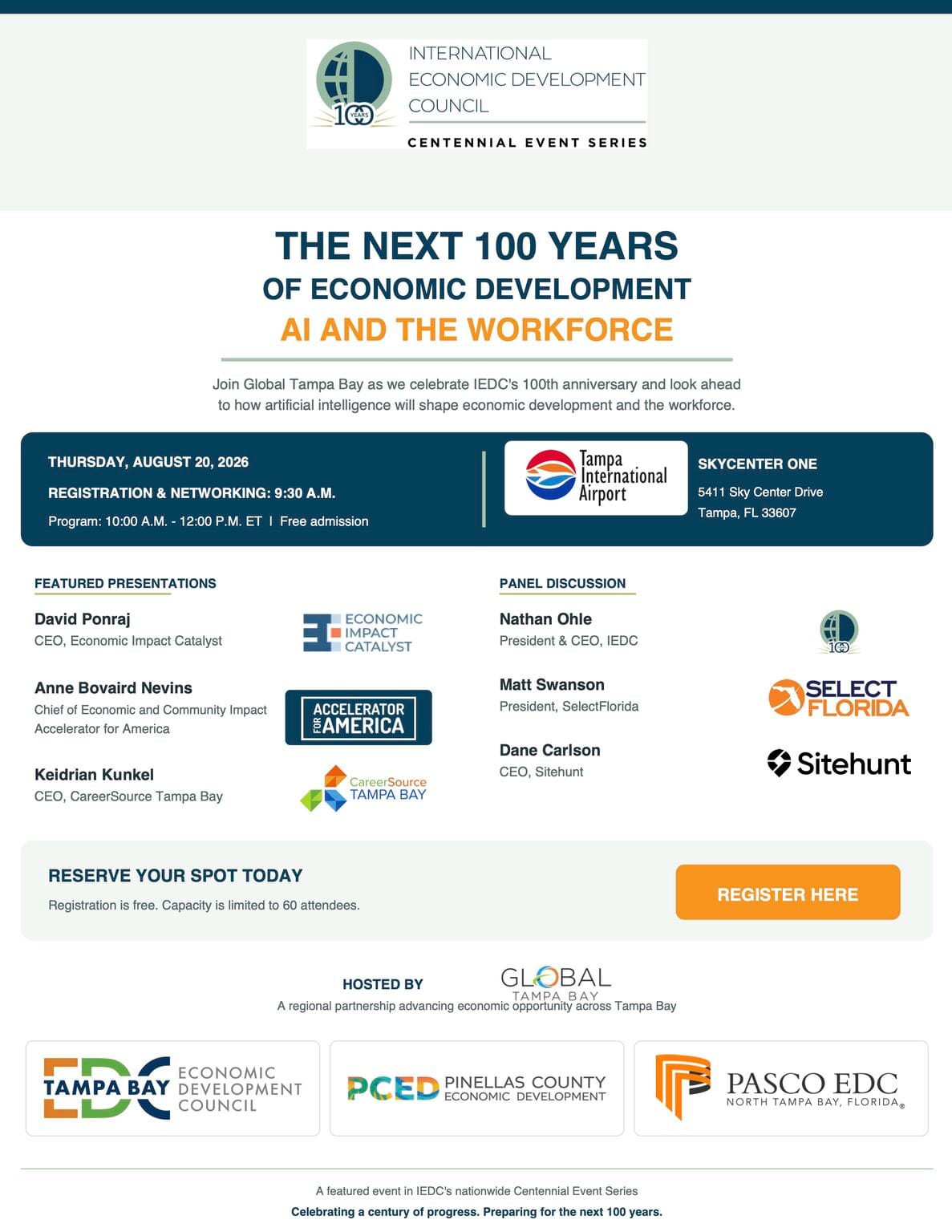 The Next 100 Years of Economic Development event at Tampa International Airport