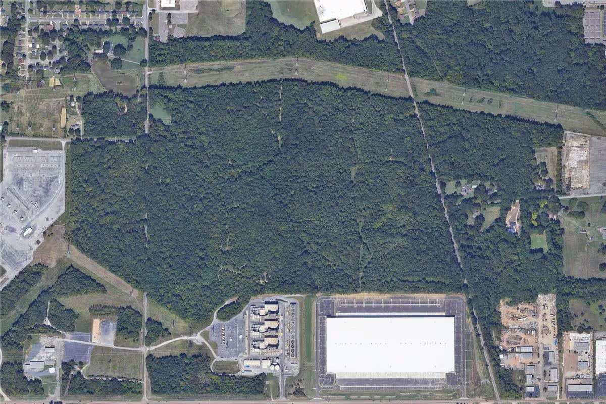 Satellite view of the Memphis data-center site in 2021
