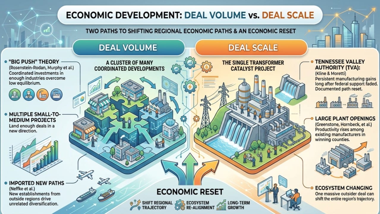 Jim Gibson’s illustration comparing deal volume with a large catalyst project