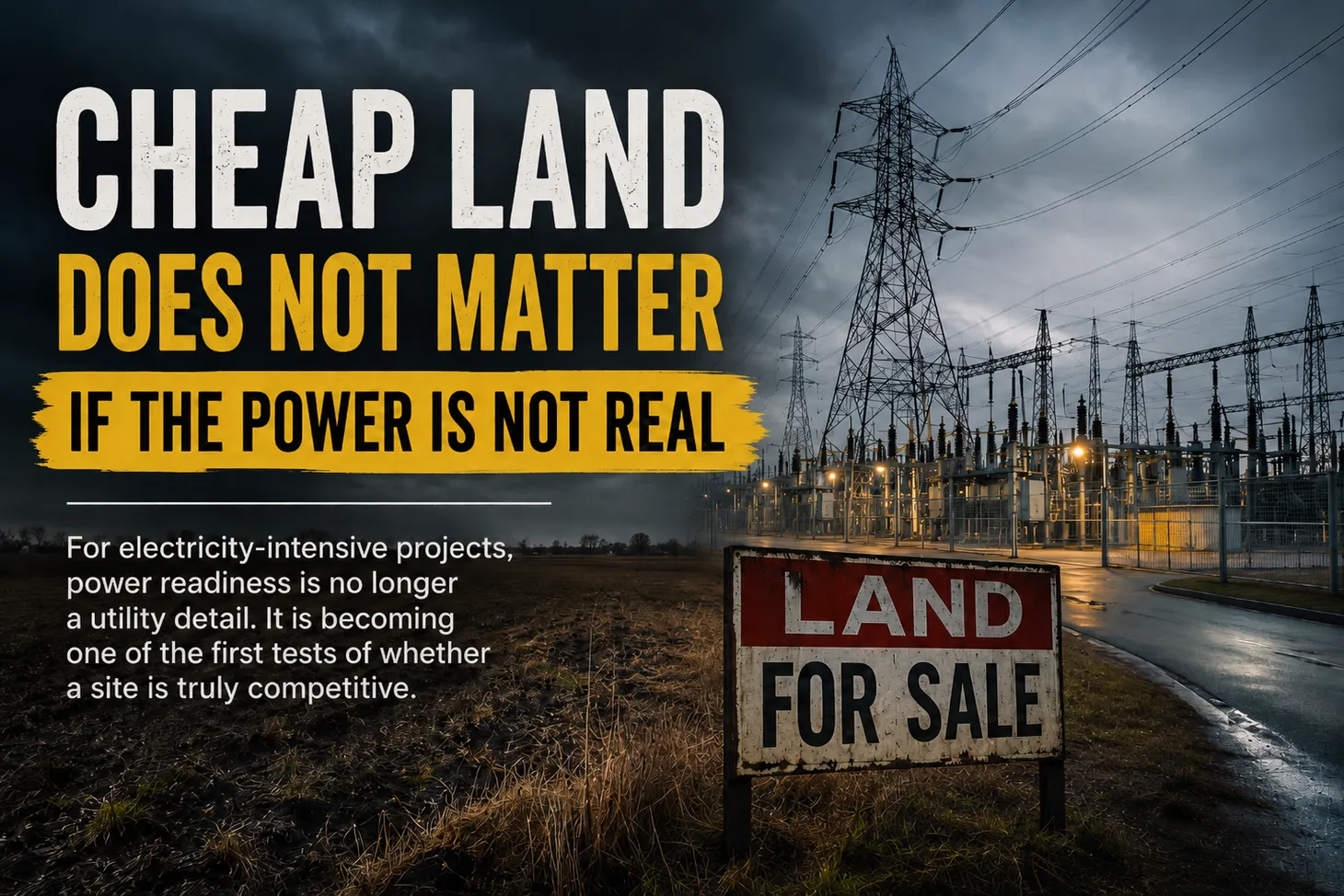 Cheap Land Does Not Matter If the Power Is Not Real