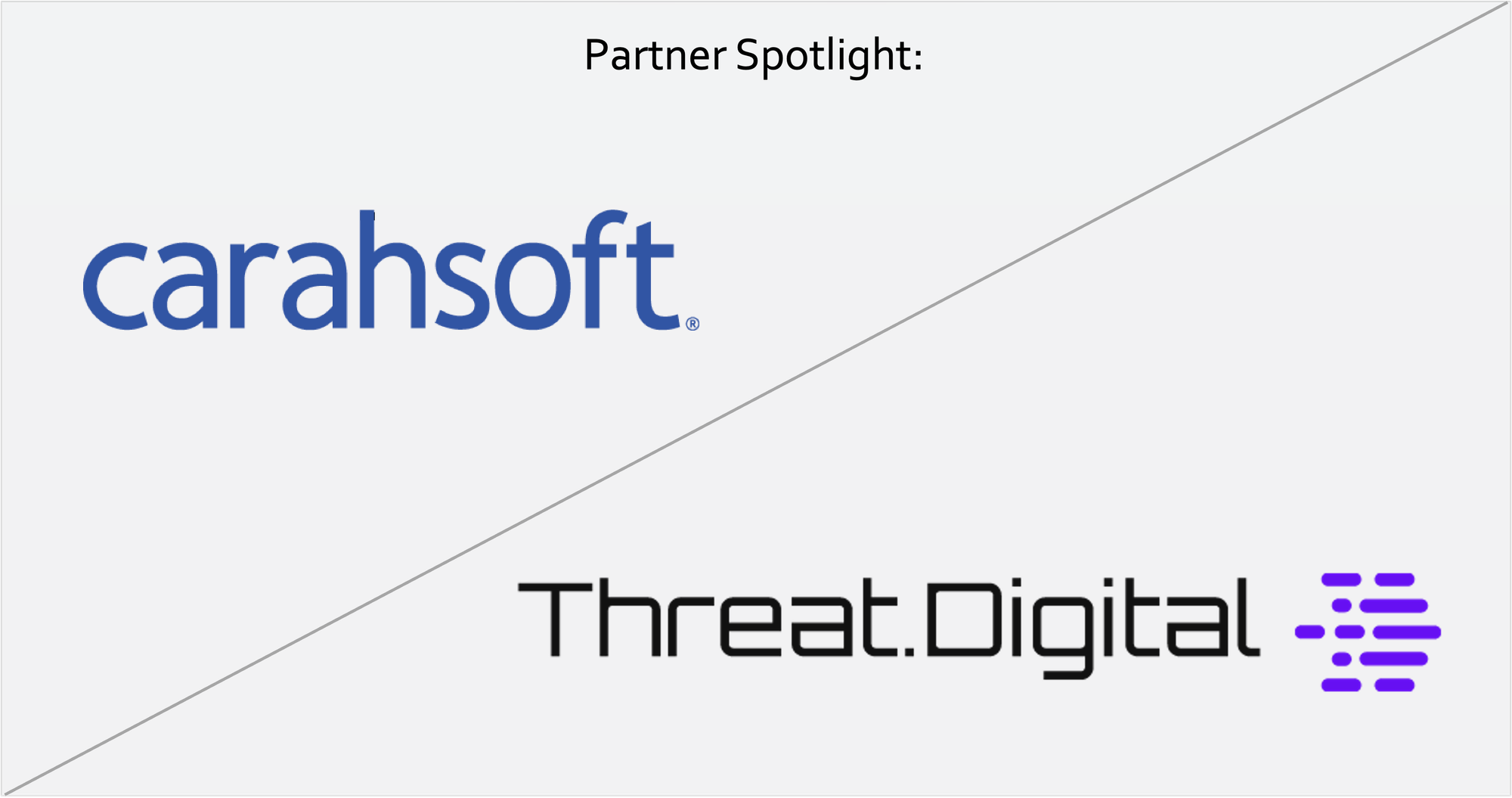 Partner Spotlight image showing the Carahsoft logo in the upper left and the Threat.Digital logo in the lower right