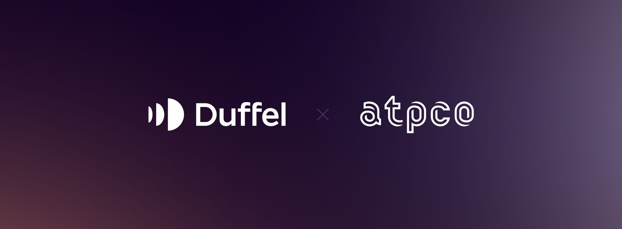 Duffel and ATPCO logo on a gradient background.