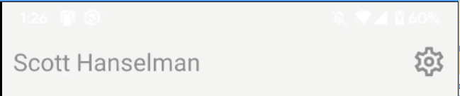 Screenshot of the status bar in light them where icons are white too