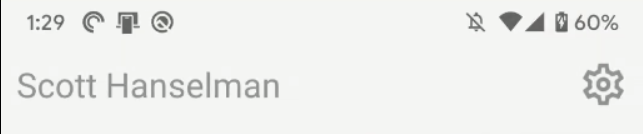 Screenshot of the status bar in light them where icons are dark color