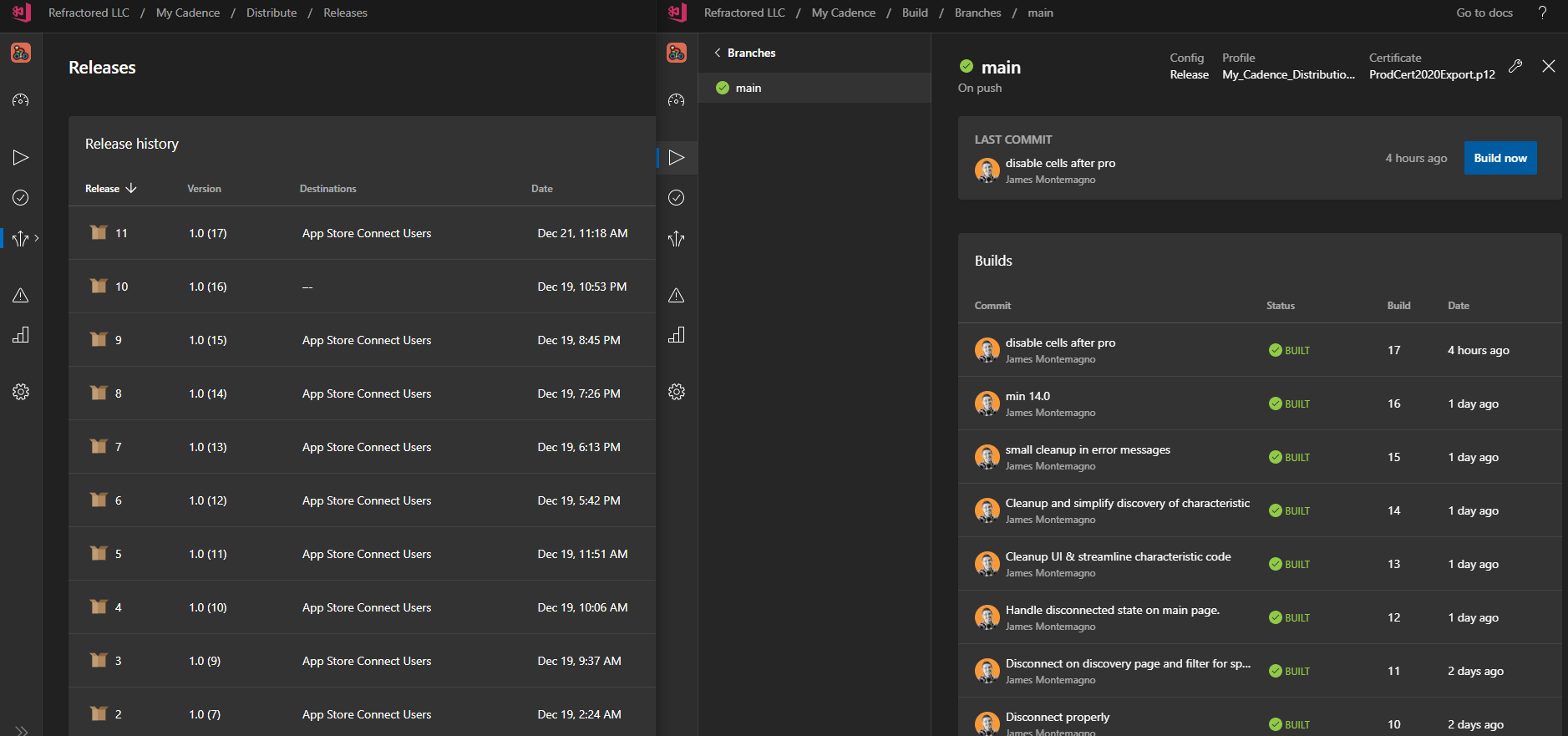 App Center Build & Distribute