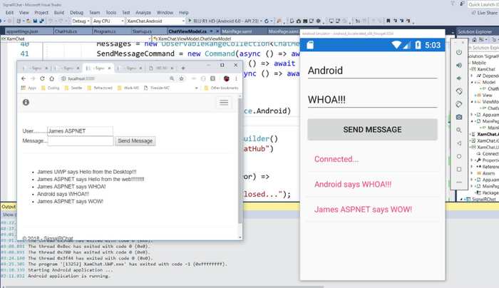 Real Time Communication for Mobile with SignalR (Core)