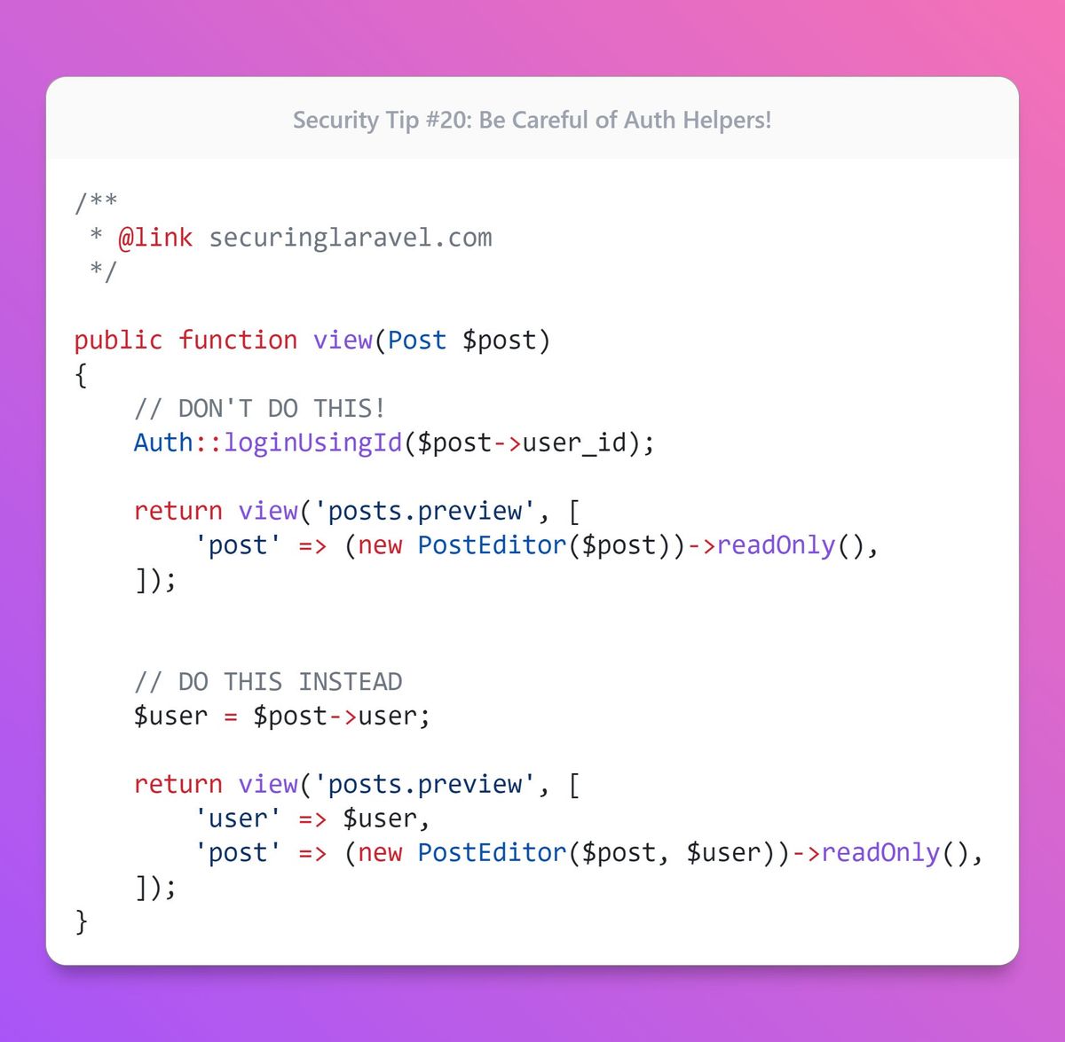 Security Tip: Be Careful of Auth Helpers!