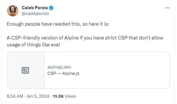 Security Tip: Use the Alpine.js CSP Build!