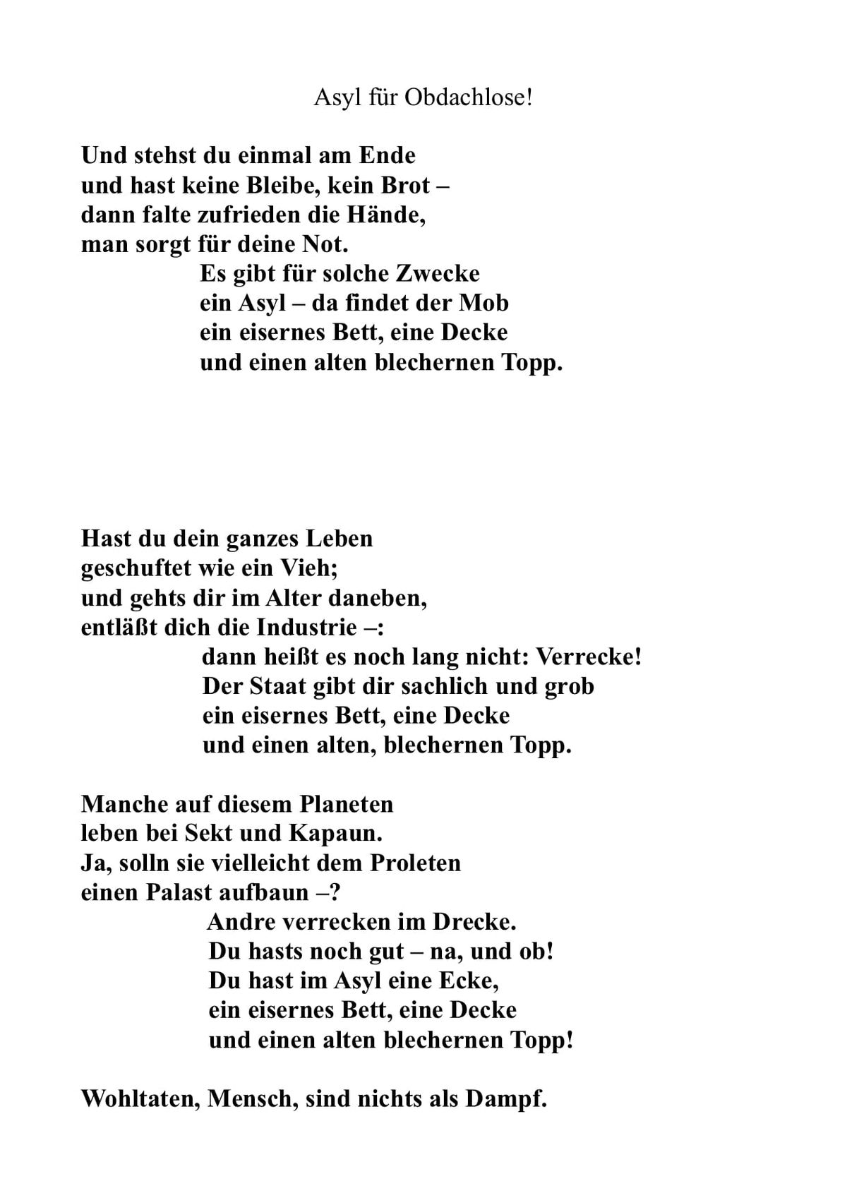 So viel nacht und so weinig solidarität