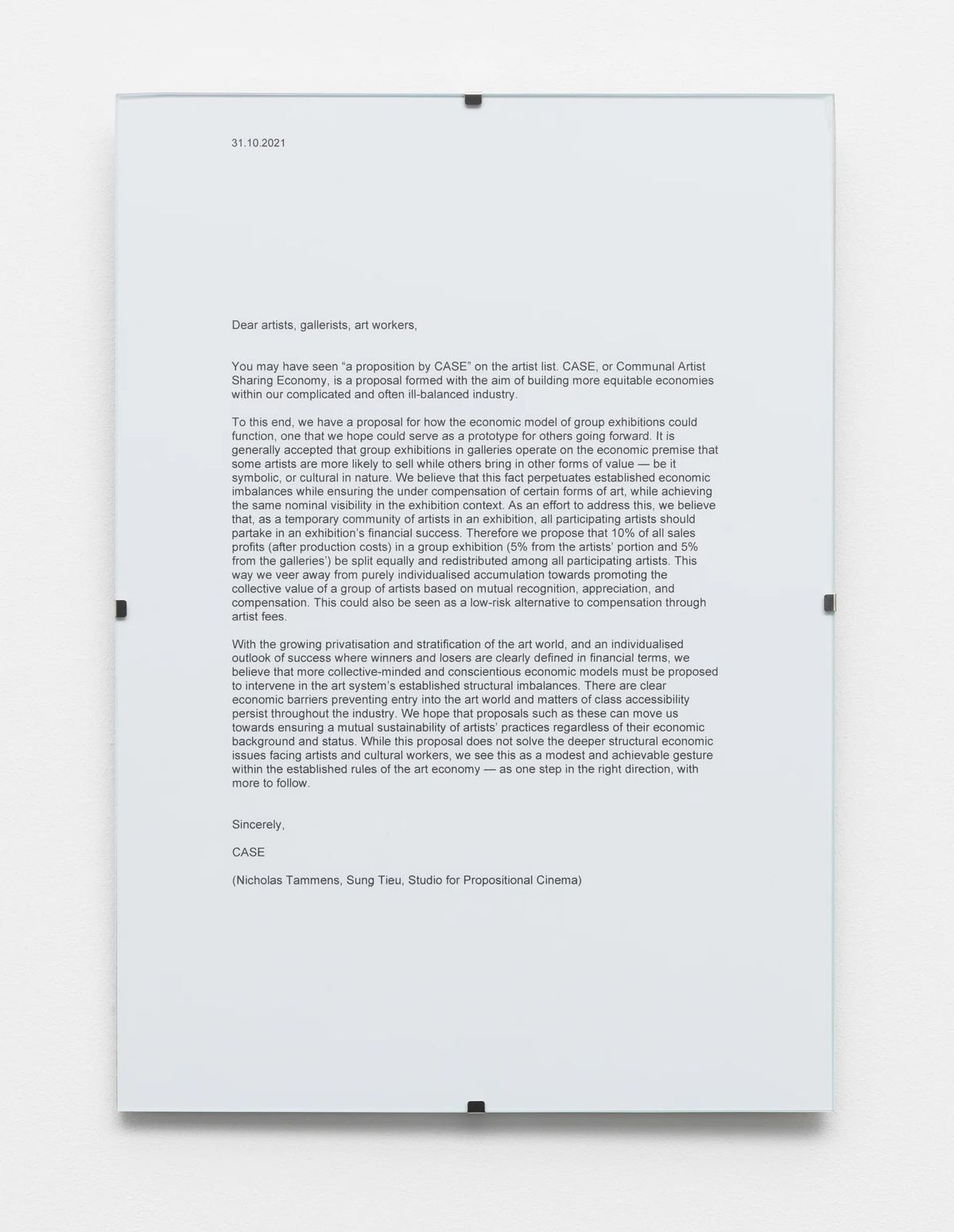 A proposal by case