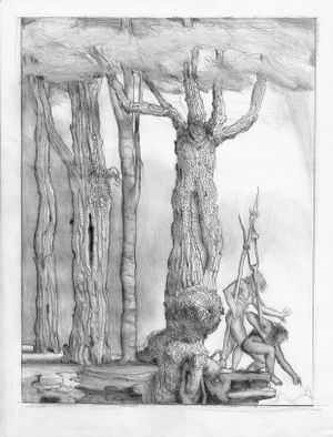 Discovery, pencil on paper