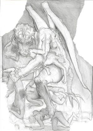 Fragment, pencil on paper