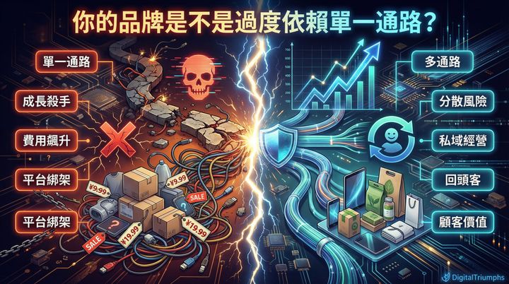 你的品牌通路策略，是不是把 50% 以上的營收押在同一個平台上？