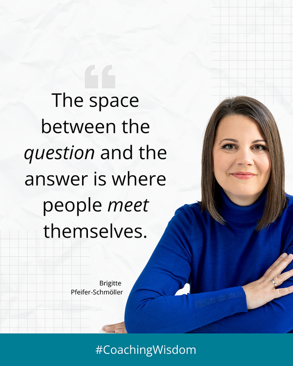 The space between question and answer is where the people meet themselves. A quote by Brigitte Pfeifer-Schmöller