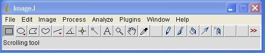 ImageJ graphical user interface.