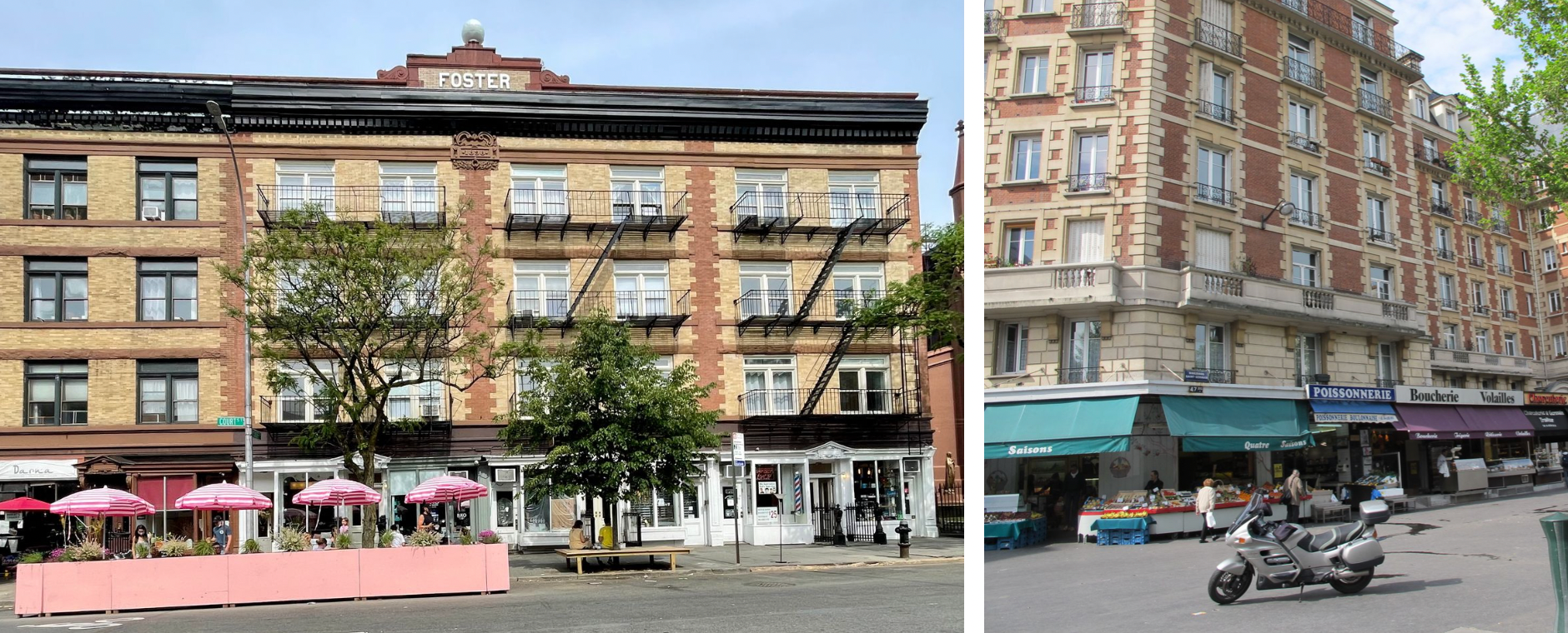 Two Buildings that Build Life:  Fostering Sidewalk Social Life in Brooklyn and Paris