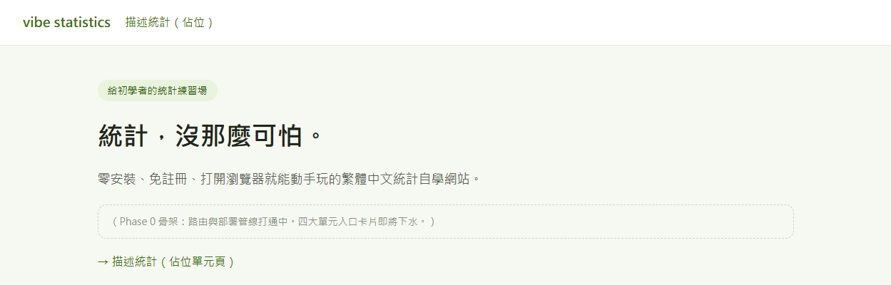 本機跑起來的入口頁雛形