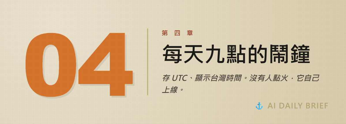 第四章字卡：每天九點的鬧鐘