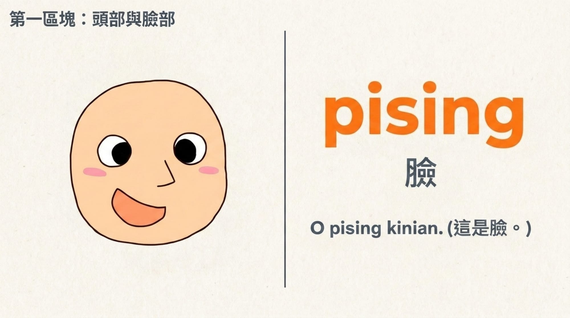 身體部位簡報 第 5 頁：pising 臉