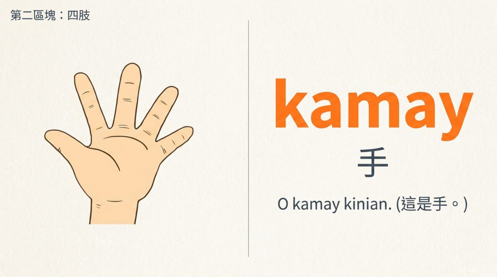 身體部位簡報 第 7 頁：kamay 手