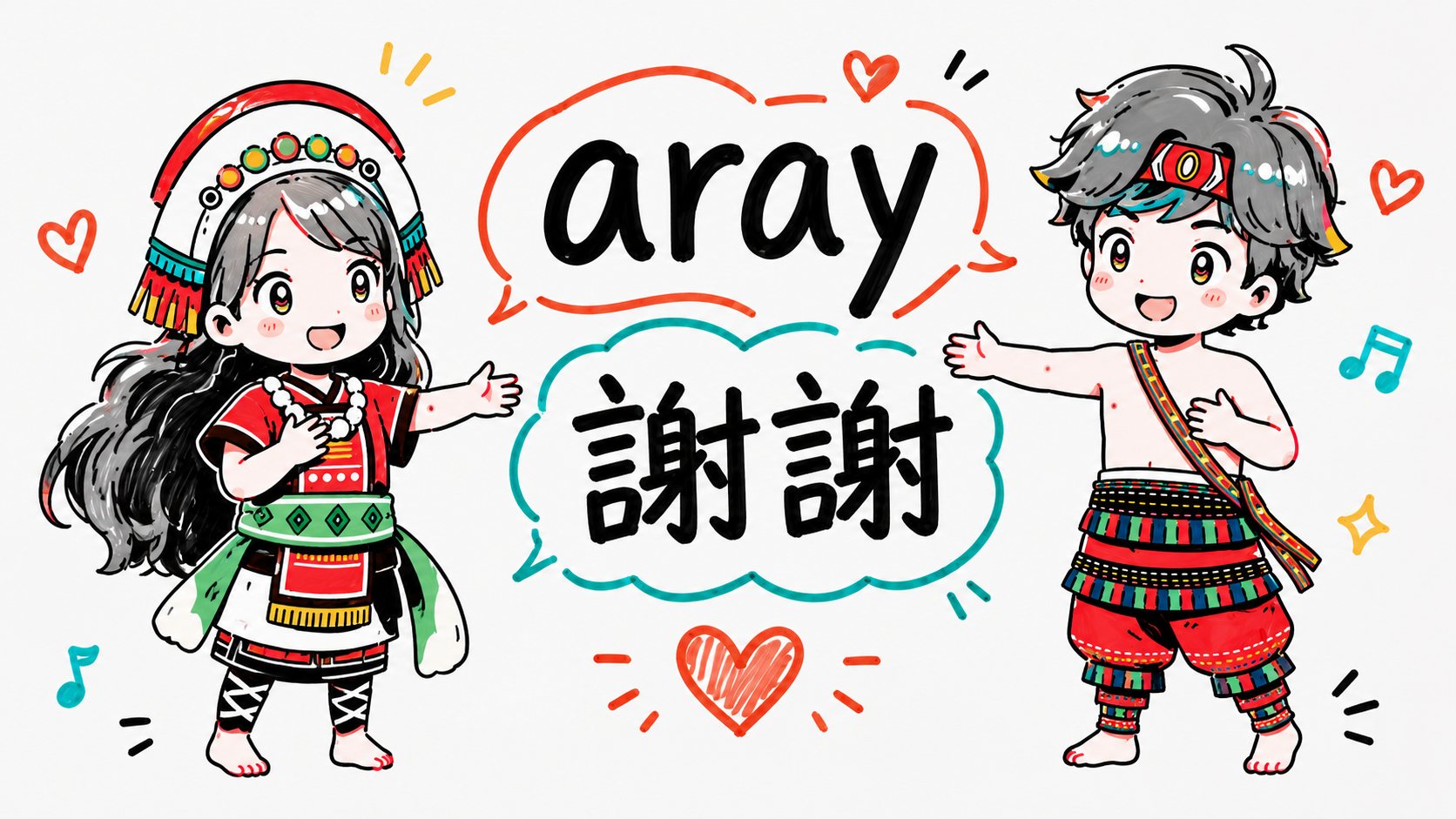 謝謝 aray 圖文(白板手繪)