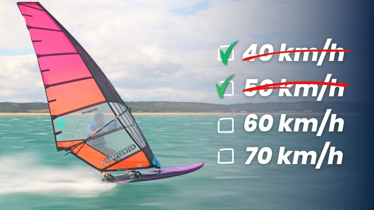 Windsurfing Speed Relies on Minimizing Wetted Surface and Fin Pressure