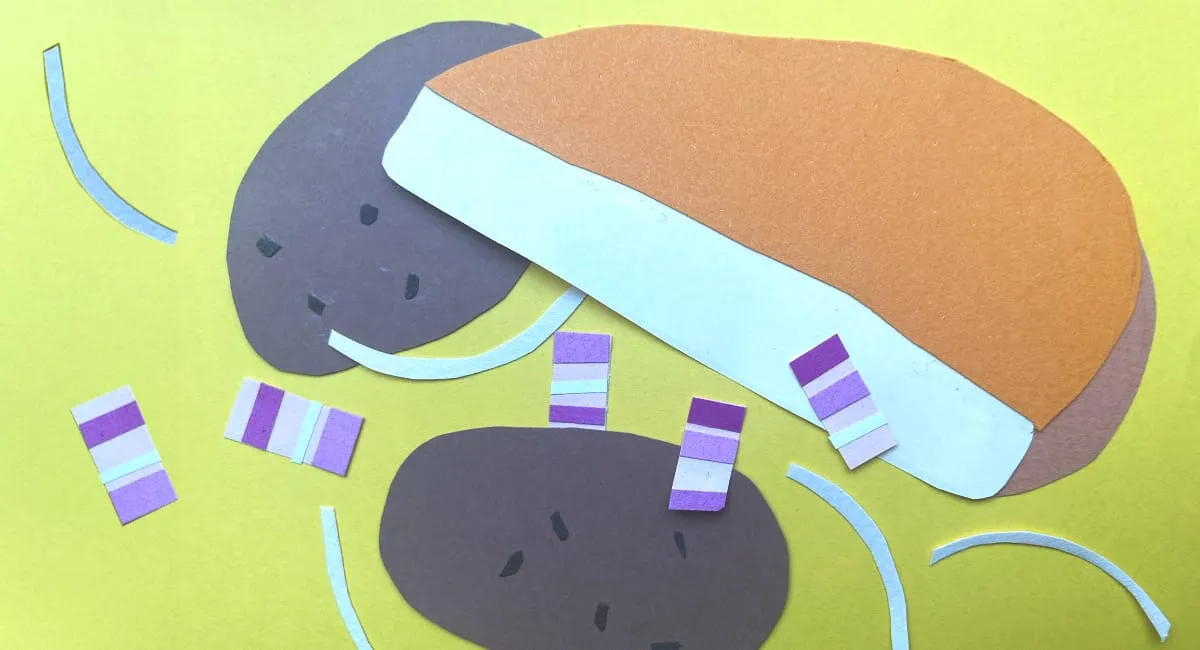 Tartiflette en papier découpé