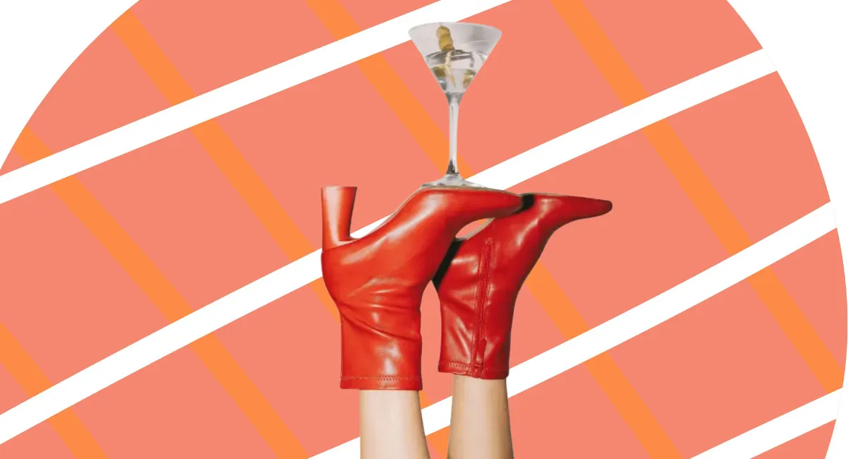 Chaussures rouges et martini