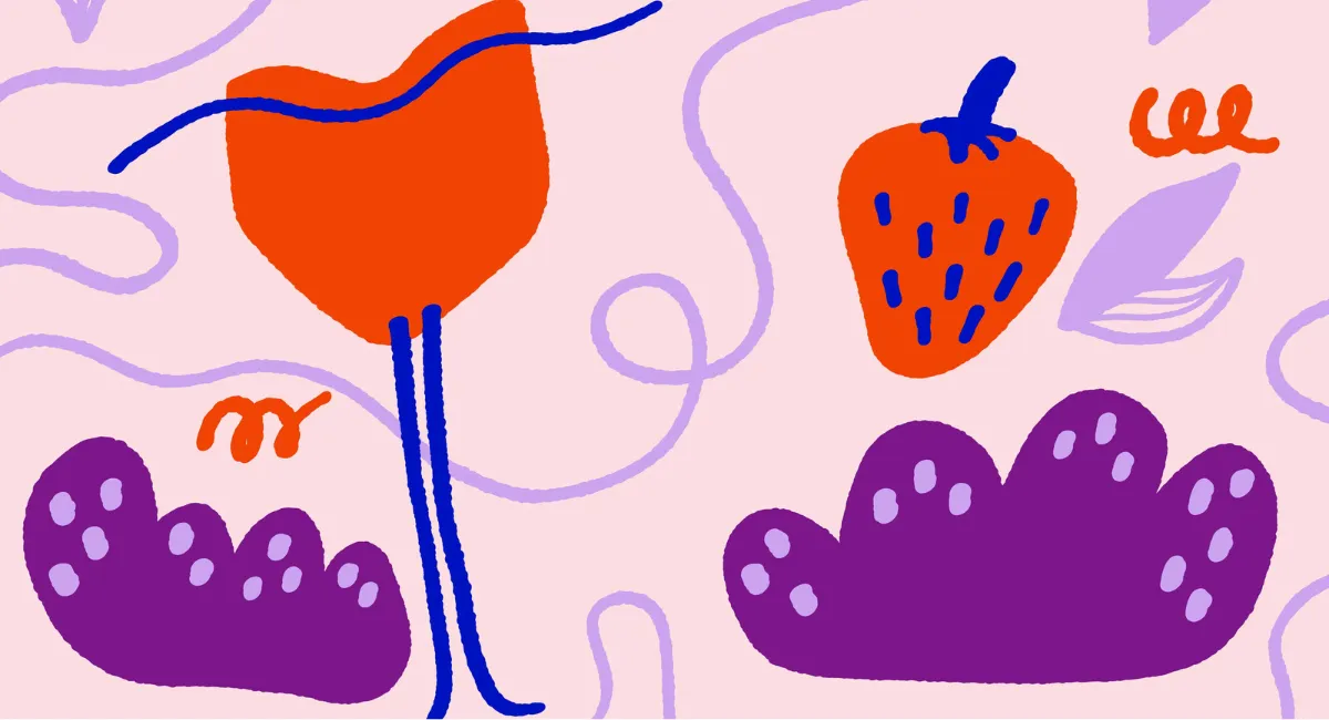 Vin rouge et fraise 
