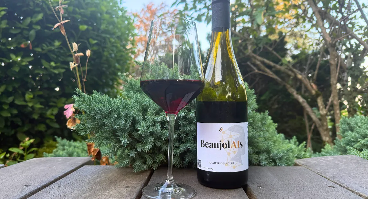 bouteille de vin rouge du beaujolais