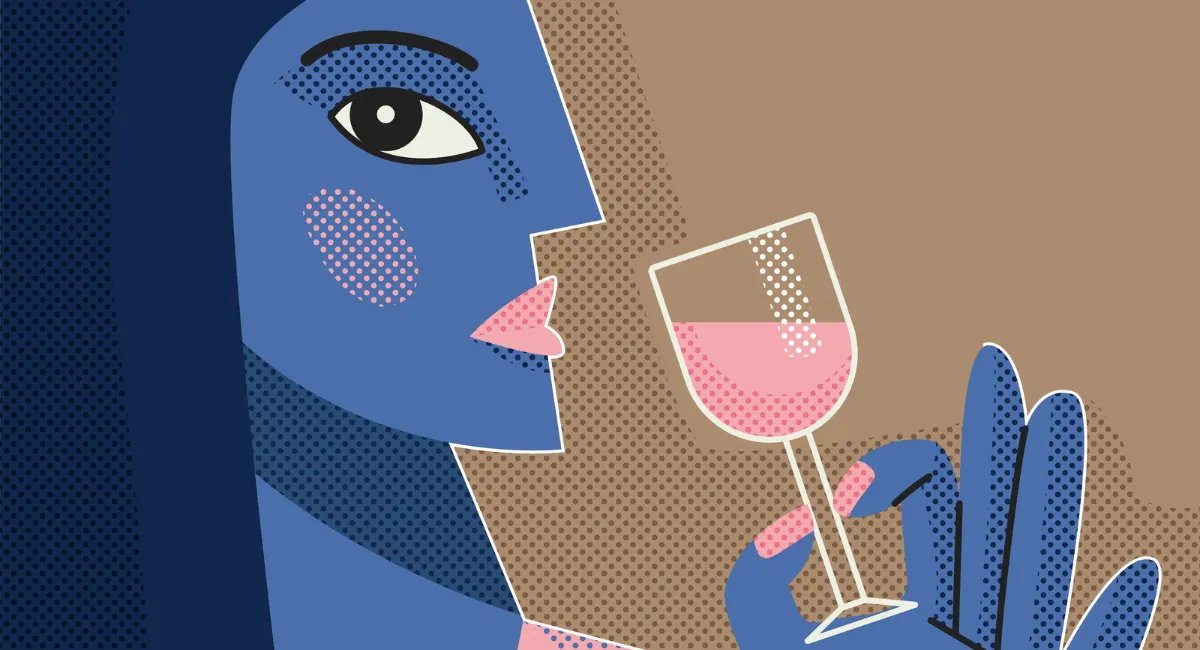 Illustration femme rosé 