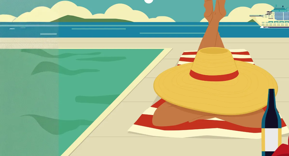 femme chapeau piscine