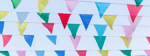 Party flags on twine