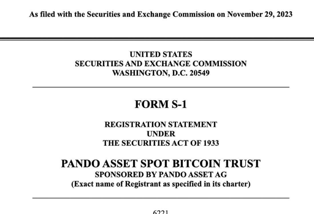 Pando Asset Joins the Race for Bitcoin ETF Approval in the US