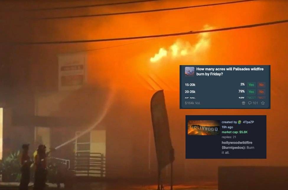 Polymarket Degens Distastefully Bet on California Wildfires, Create Memecoins on Pump.fun