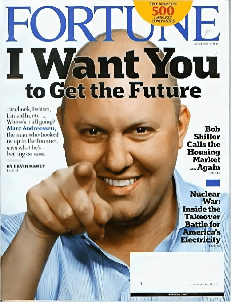 Marc Andreessen on the cover of a 2009 copy of Fortune