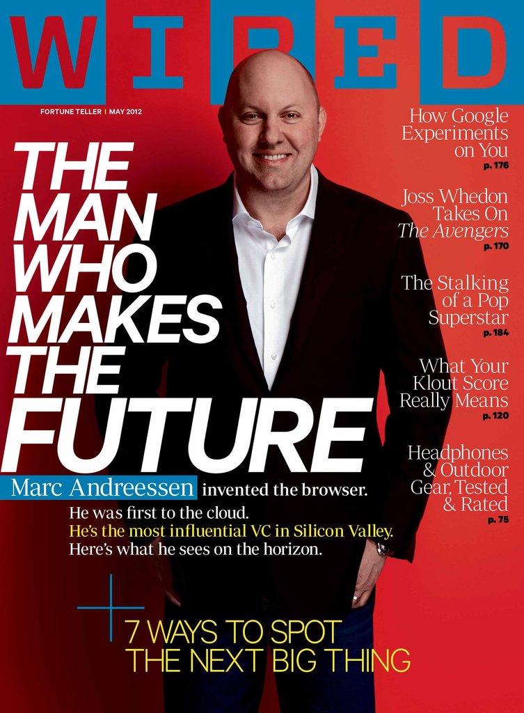 Marc Andreessen on the cover of a 2012 copy of Wired