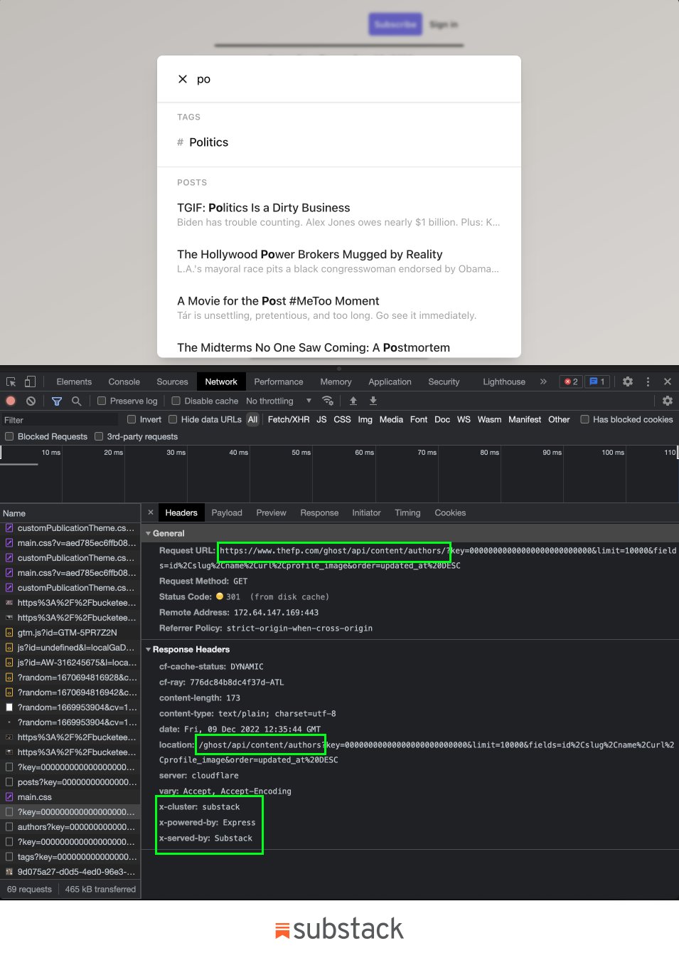 Substack code, looking like Ghost code