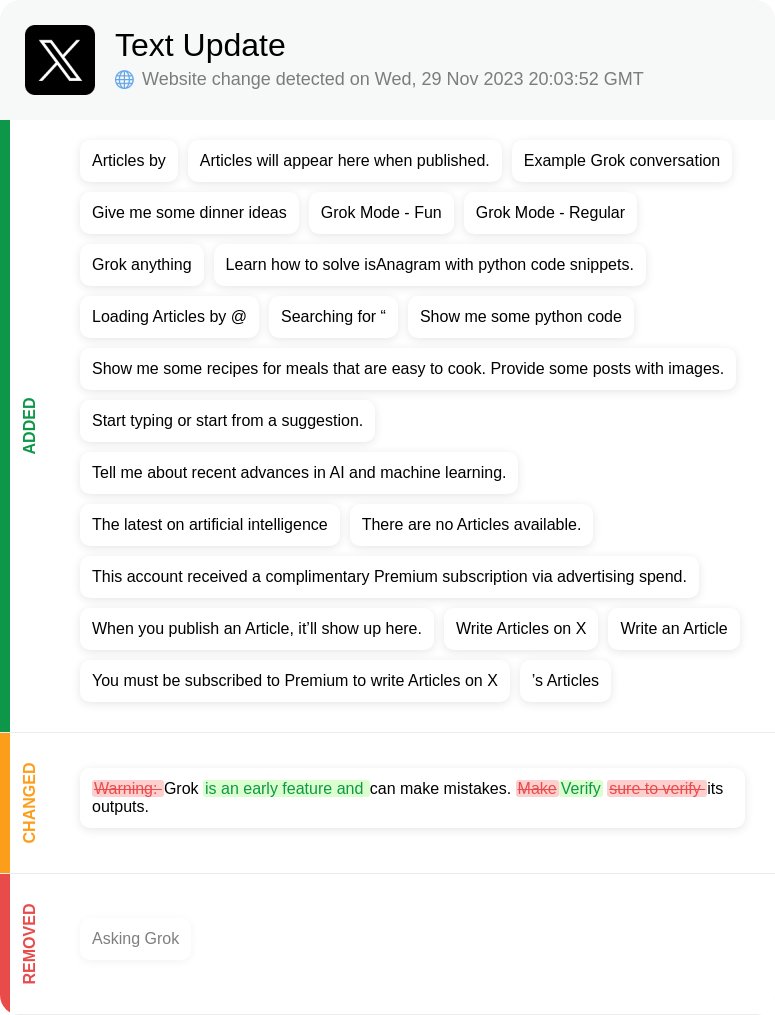 Text strings for X's upcoming Article editor