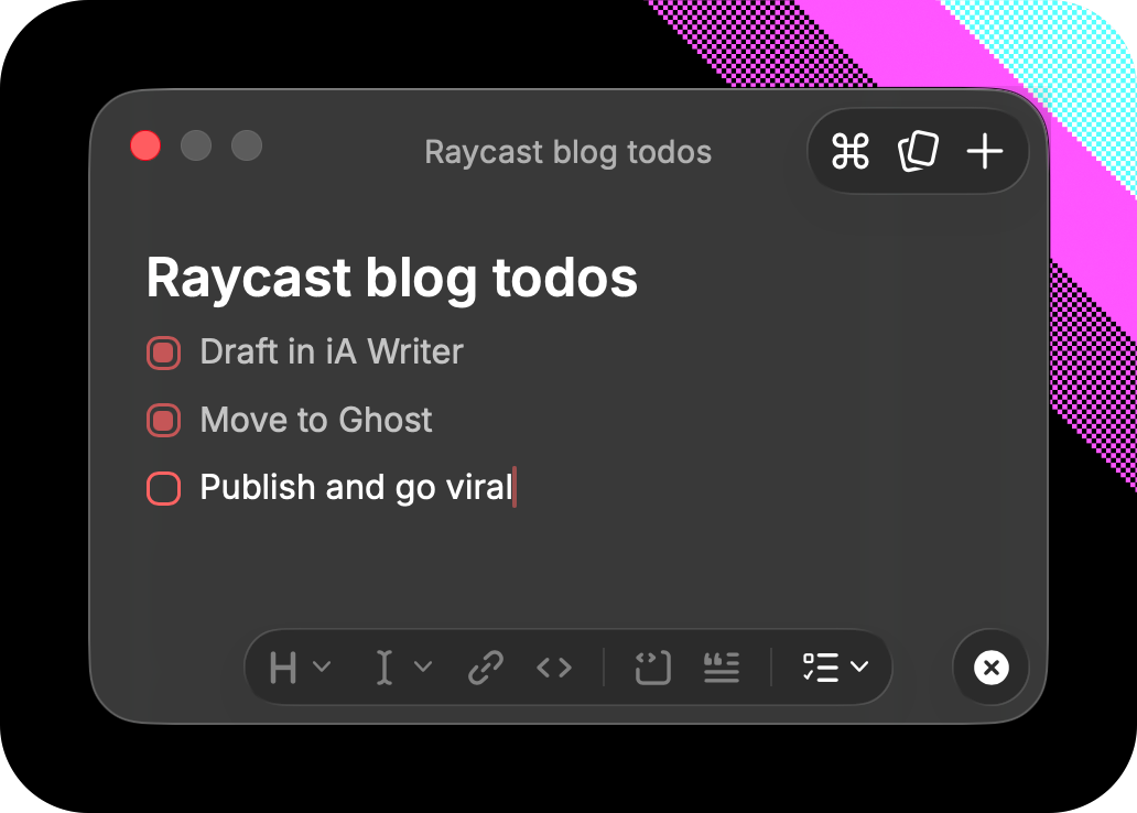A simple screen with todo items.