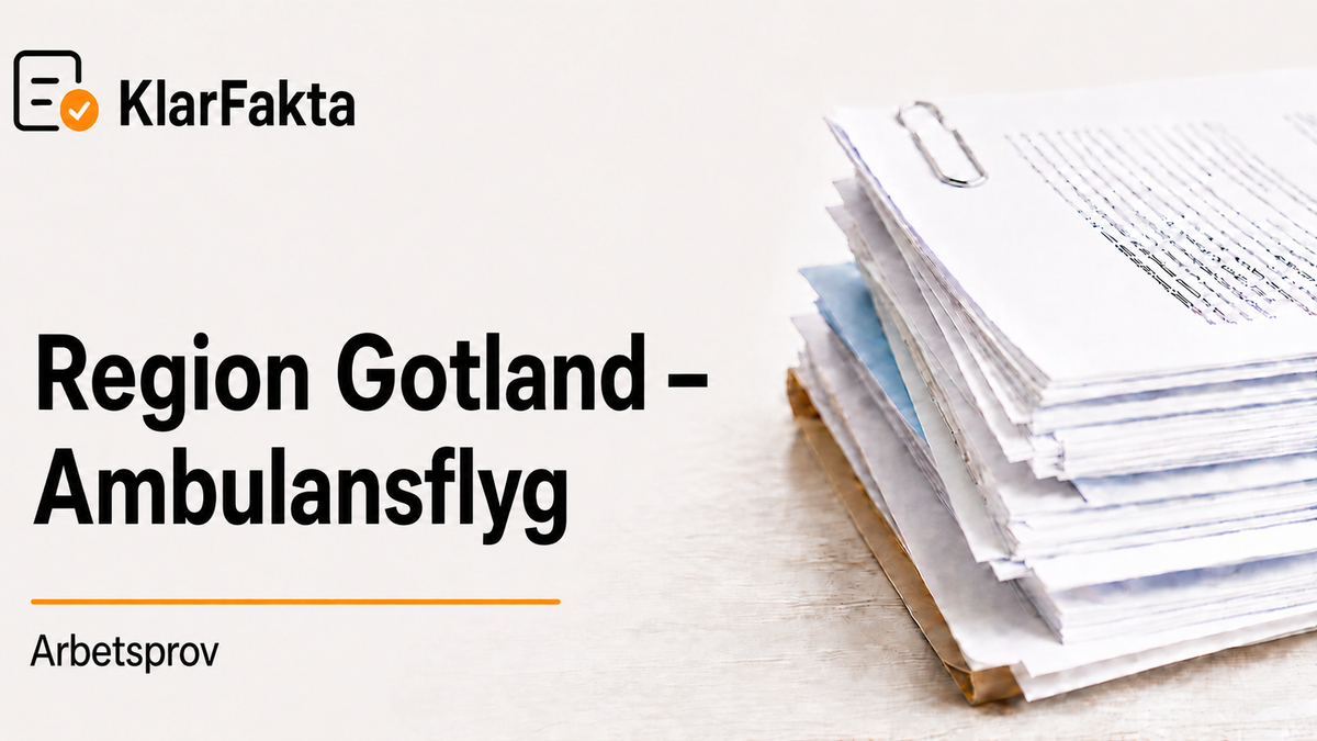 Arbetsprov: Region Gotland – Ambulansflyg