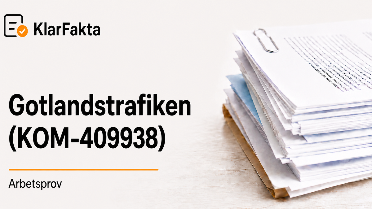 Arbetsprov: Gotlandstrafiken